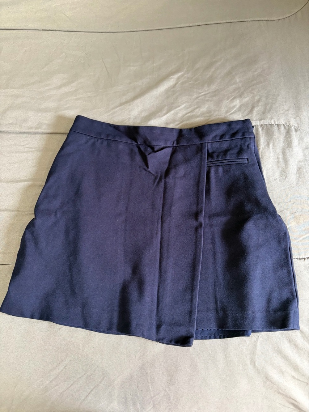 Women's Petite Navy Tailored Skirt